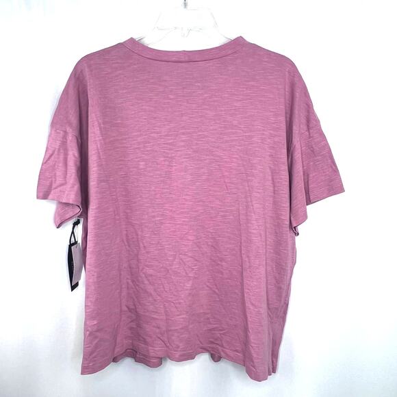 New Black Tape_ Size 1X Cutout Shoulder Pink Short Sleeve Shirt - Picture 4 of 5